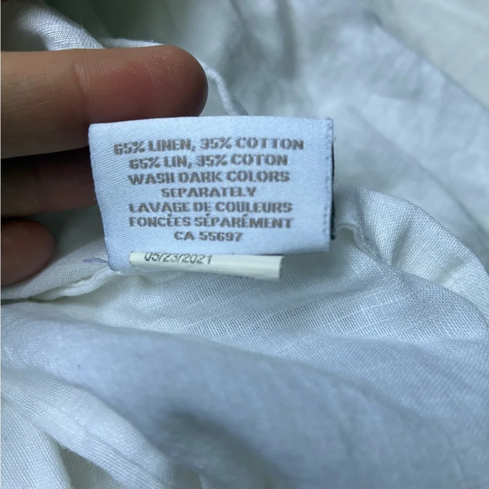 Restoration Hardware White Linen & Cotton Duvet Cover